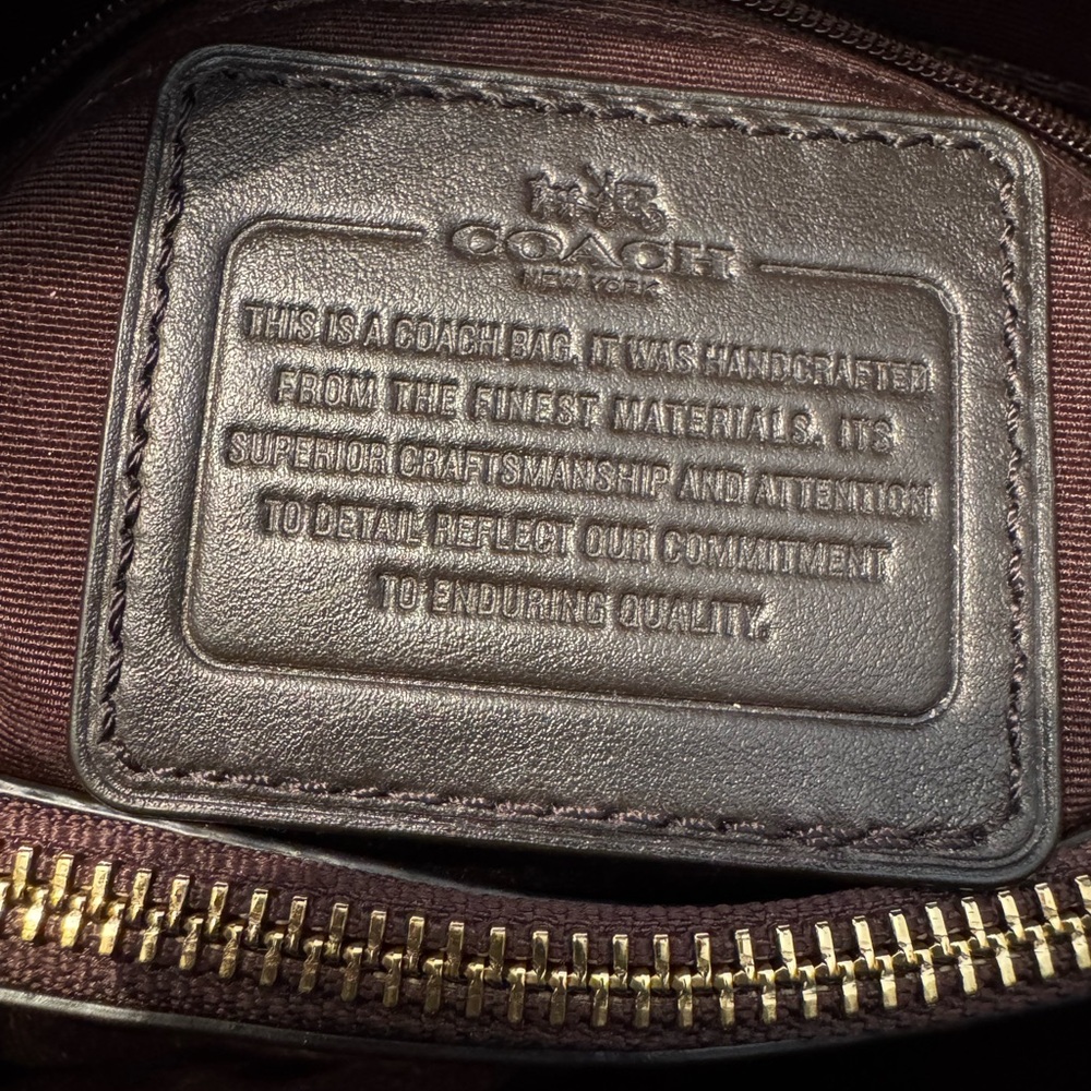 COACH Brown Python Embossed Leather Bennet Bag with Crossbody Strap $385 Retail - Picture 13 of 16